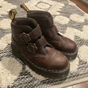 Dr. Martens Devon Flower Buckle Platform Boots
